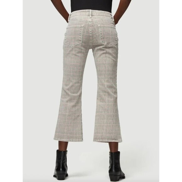 Frame Le Cropped Mini Boot Pants Washed Plaid Womens Size 26 Academia - Picture 4 of 10